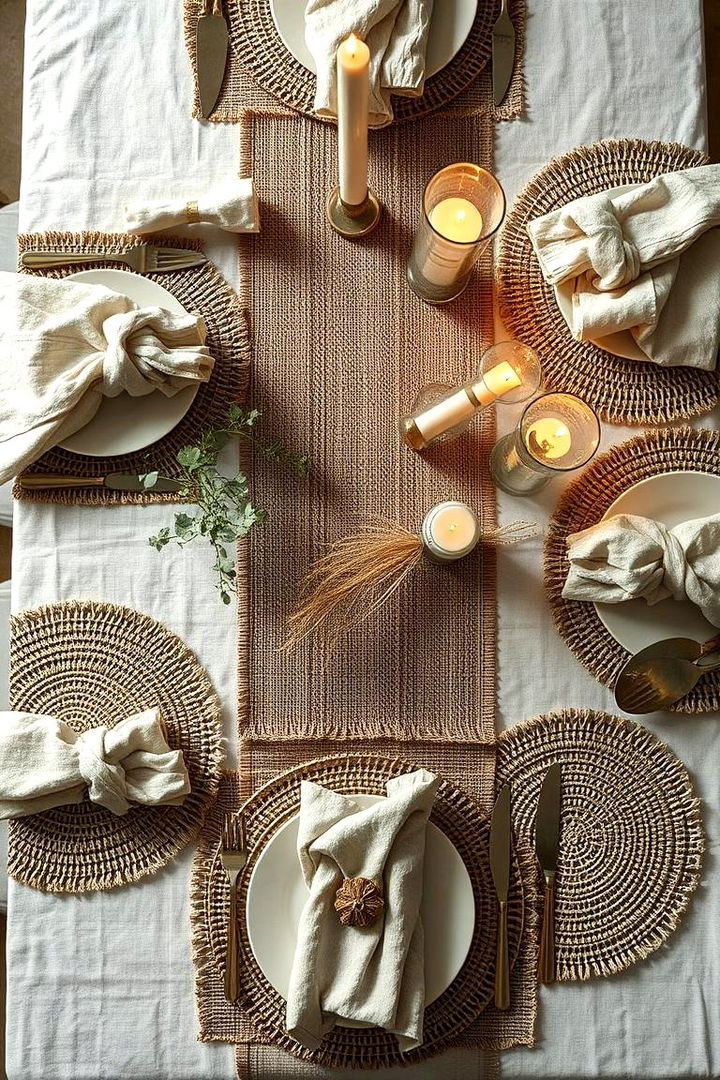 Layered Texture Designs - 22 Dining Table Decor Ideas