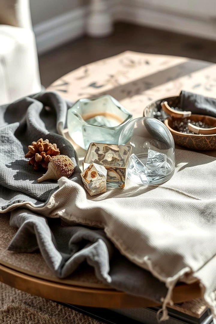 Layered Texture Look - 22 Coffee Table Decor Ideas