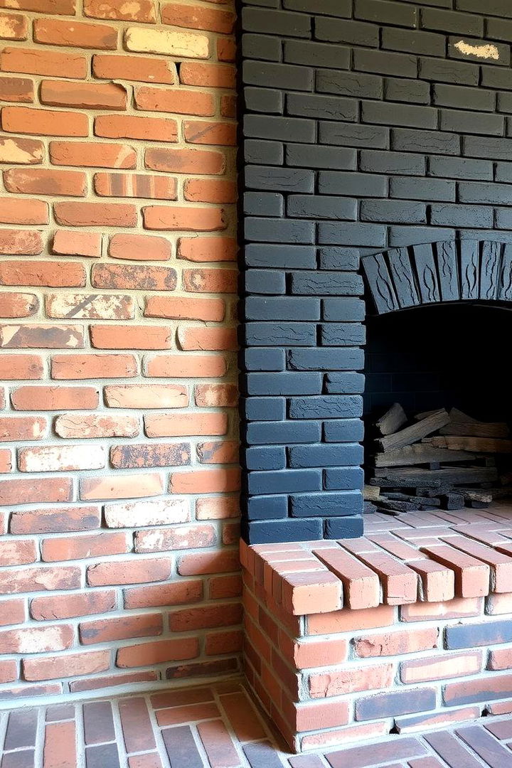 Layered Textures and Depth - 22 Black Brick Fireplace Ideas