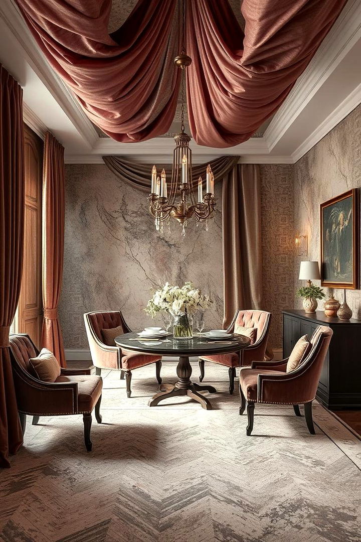 Layered Textures and Fabrics - 22 Moody Dining Room Ideas