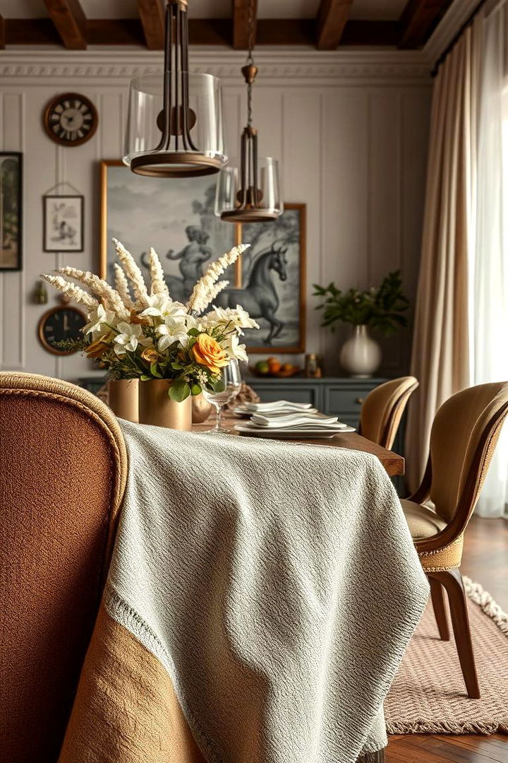 Layered Textures and Fabrics - 22 Art Deco Dining Room Ideas