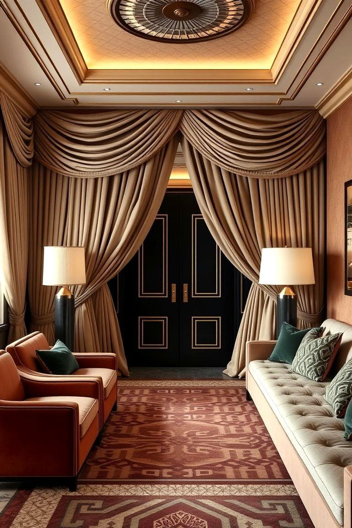 Layered Textures and Luxurious Draperies - 22 Art Deco Living Room Ideas