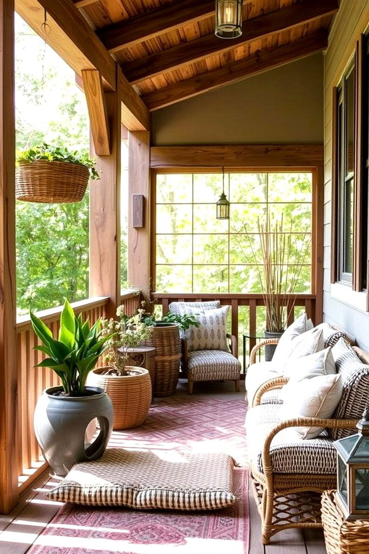 Layered Textures and Patterns - 22 Small Porch Ideas