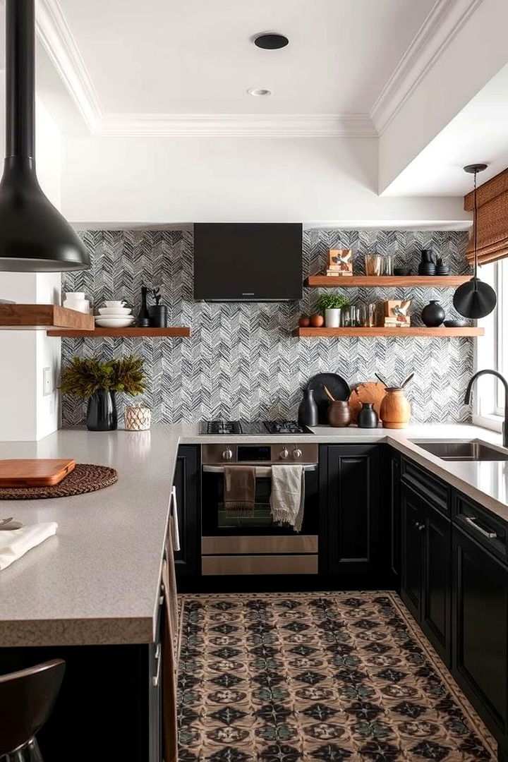 Layered Textures and Patterns - 22 Black and Brown Kitchen Ideas