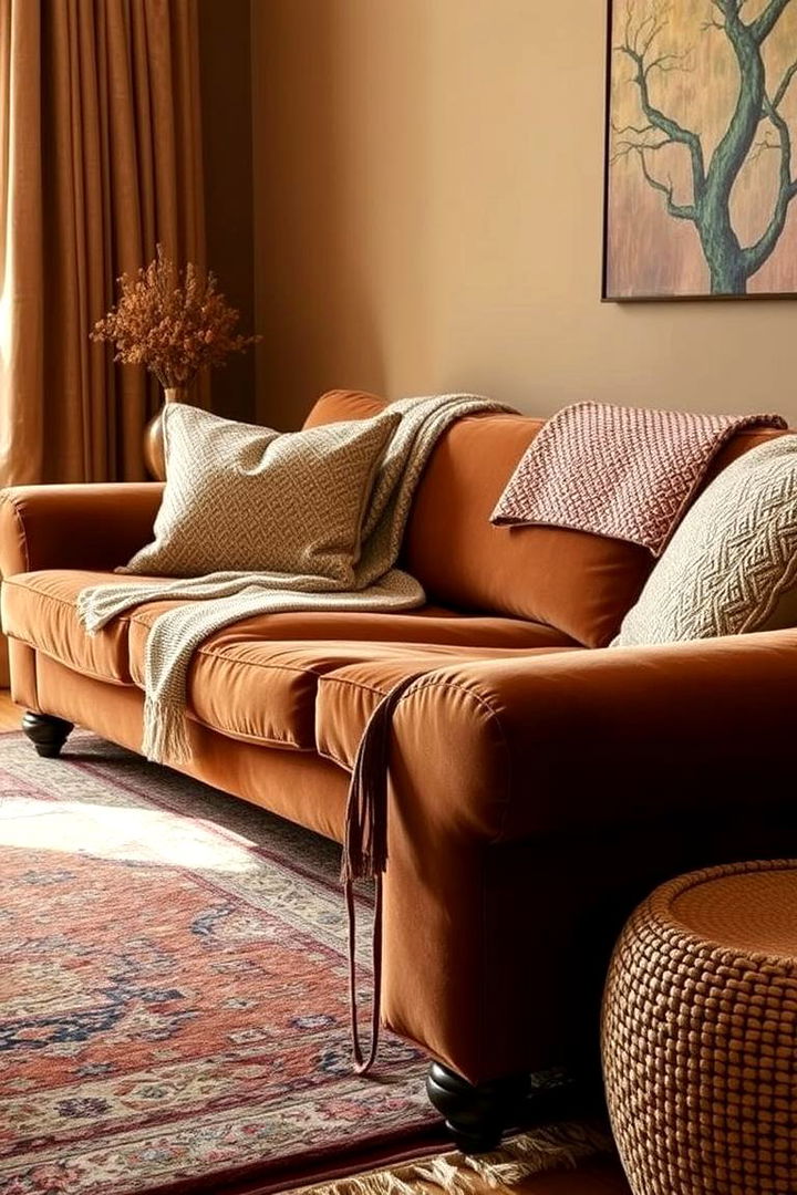 Layered Textures in Brown - 22 Brown Living Room Ideas