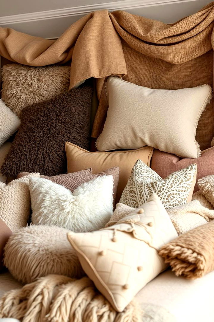 Layered Textures with Soft Furnishings - 22 Maximalist Living Room Design Ideas