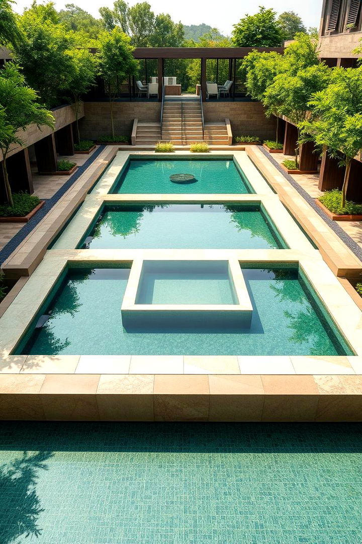 Layered Water Terraces - 22 Small Garden Reflecting Pool Ideas