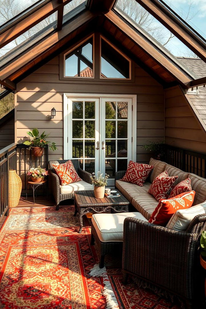 Layering Outdoor Rugs for a Cozy Layered Look - 22 Dormer Balcony Ideas
