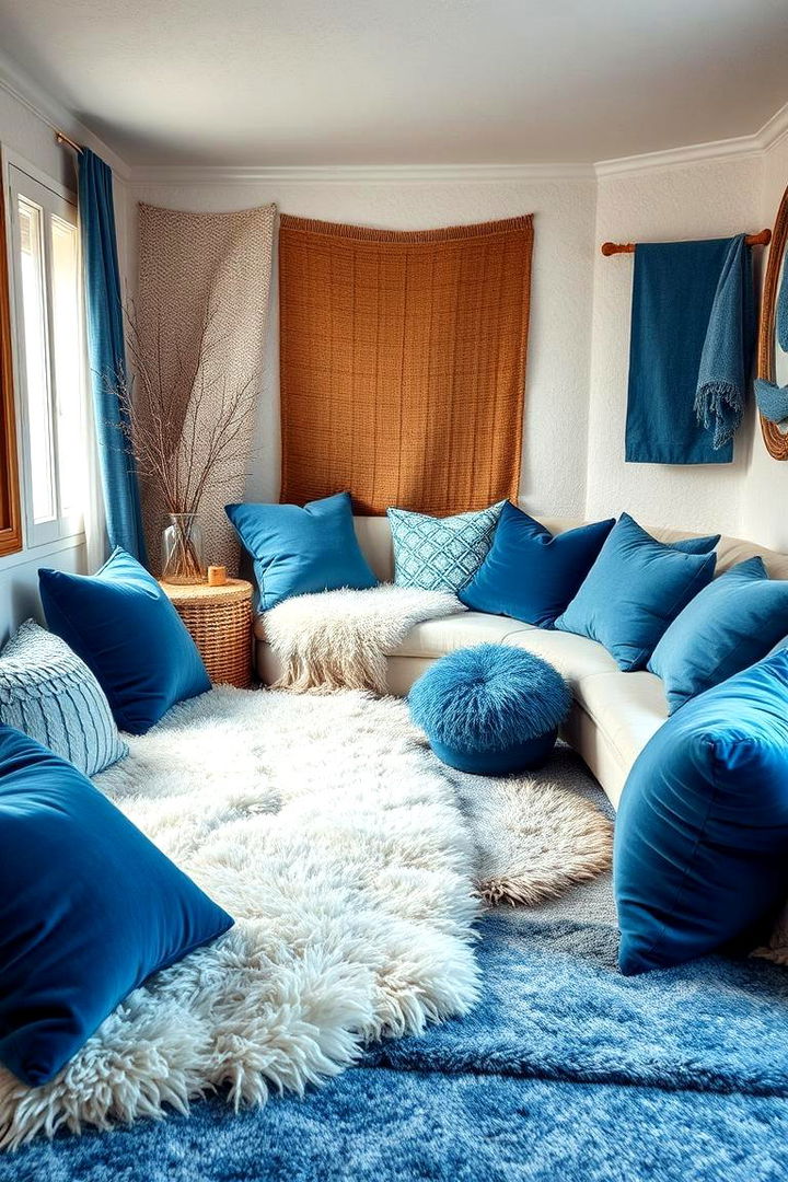 Layering Soft Textures - 22 Girls Blue Bedroom Ideas