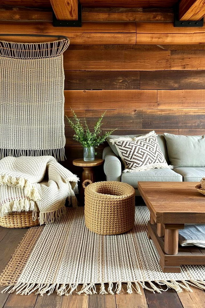 Layering Textures for Enhanced Comfort - 22 Rustic Living Room With a Brick Fireplace Ideas