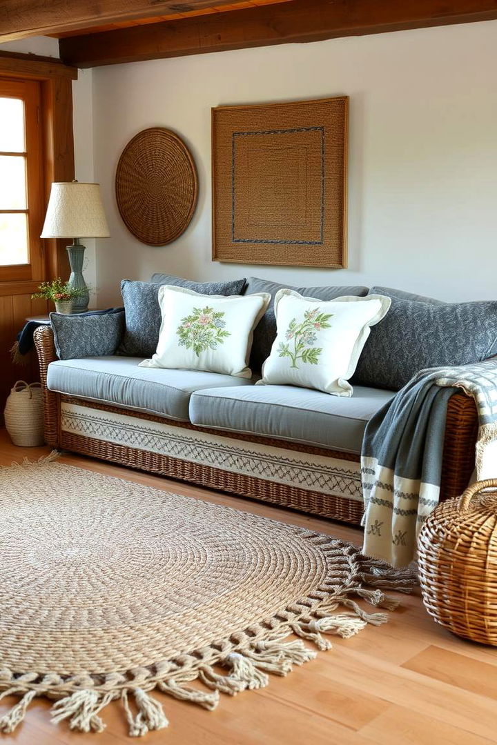 Layering Woven Textiles - 22 Cottage Decorating Ideas