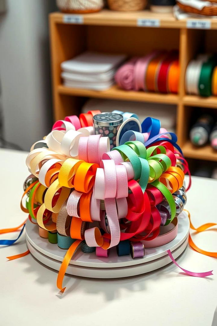 Lazy Susan Ribbon Carousel - 22 Ribbon Storage Ideas