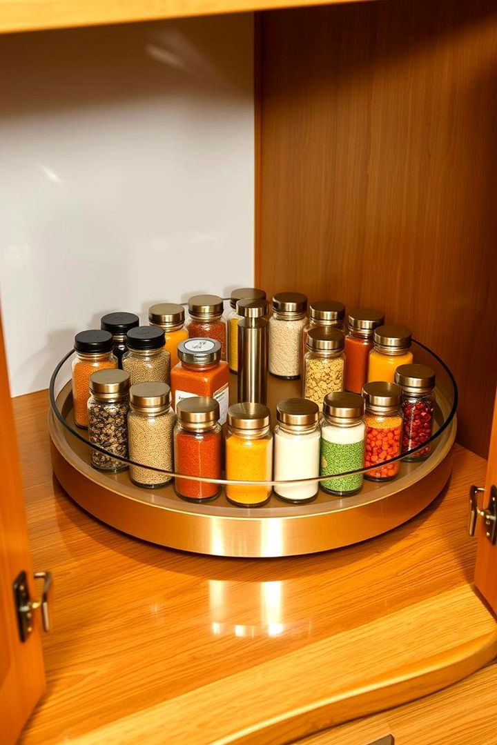 Lazy Susan Turntables - 22 cabinet storage ideas