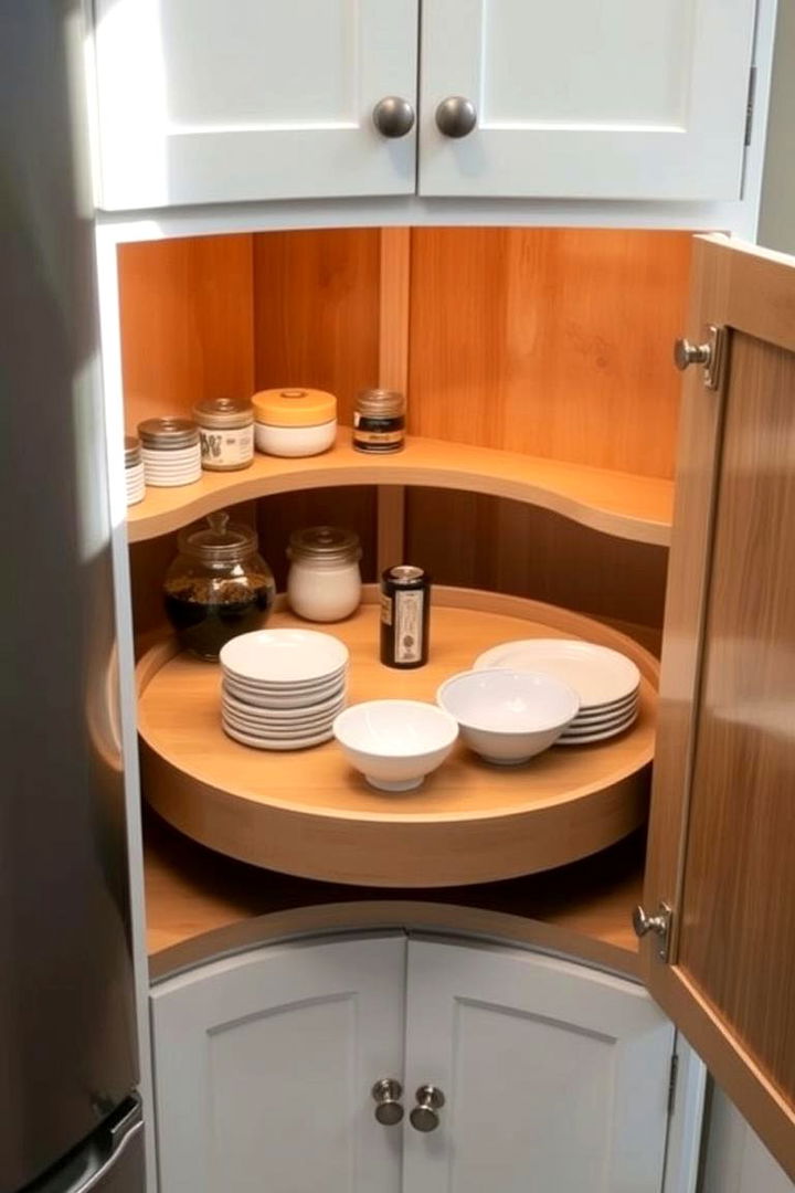 Lazy Susans to Rotate Items Efficiently - 22 Bathroom Cabinet Organizing Ideas