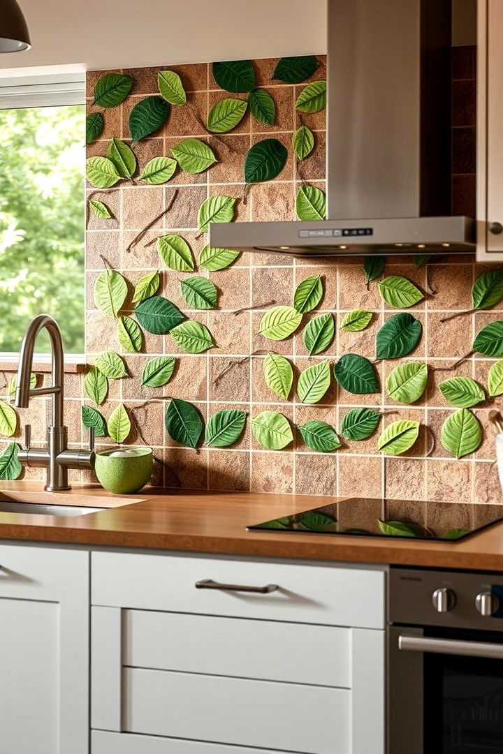 Leafy Backsplash Inspiration - 22 Green and Brown Kitchen Ideas