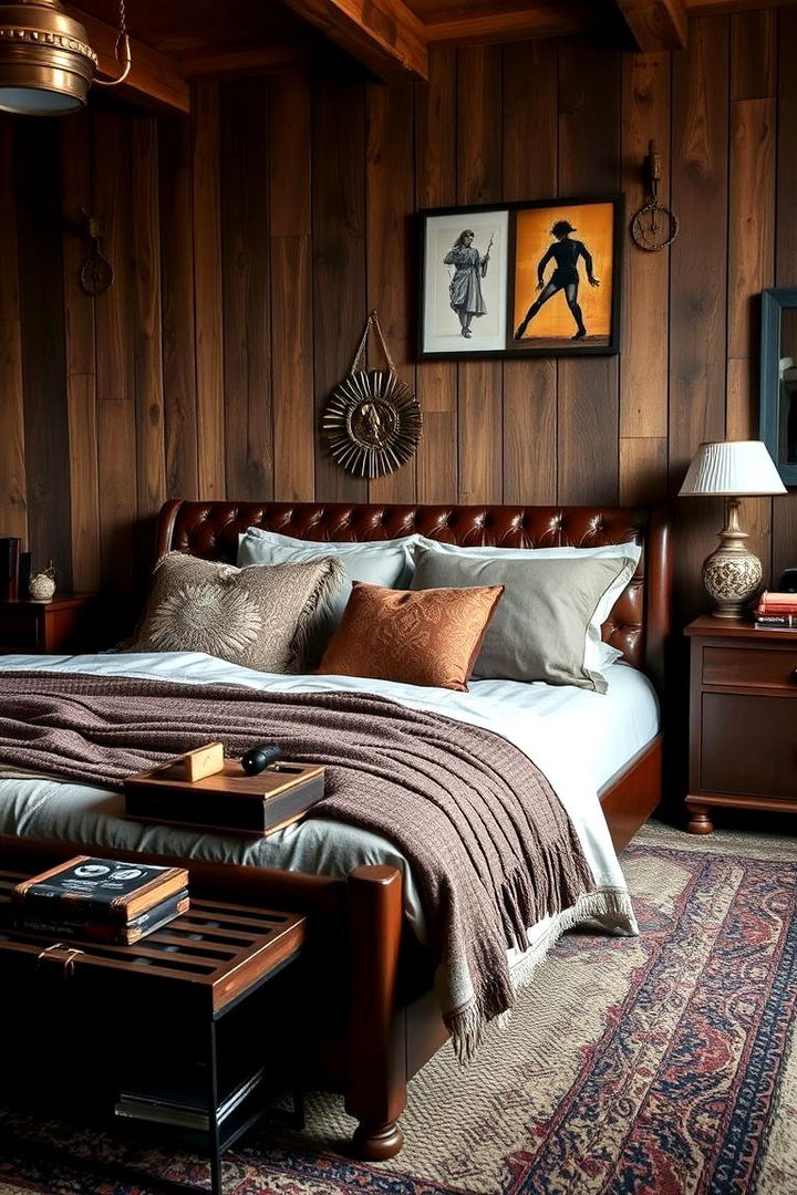Leather and Brass Combo - 22 Steampunk Bedroom Ideas