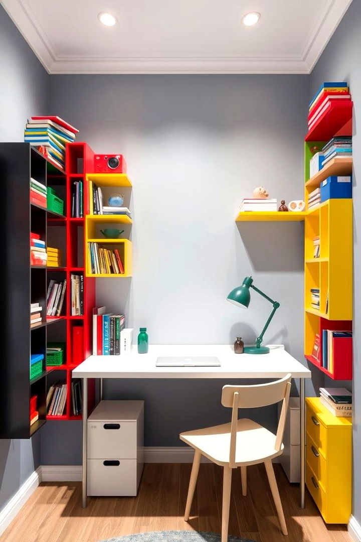 Lego Inspired Study Nook - 22 Lego Bedroom Ideas