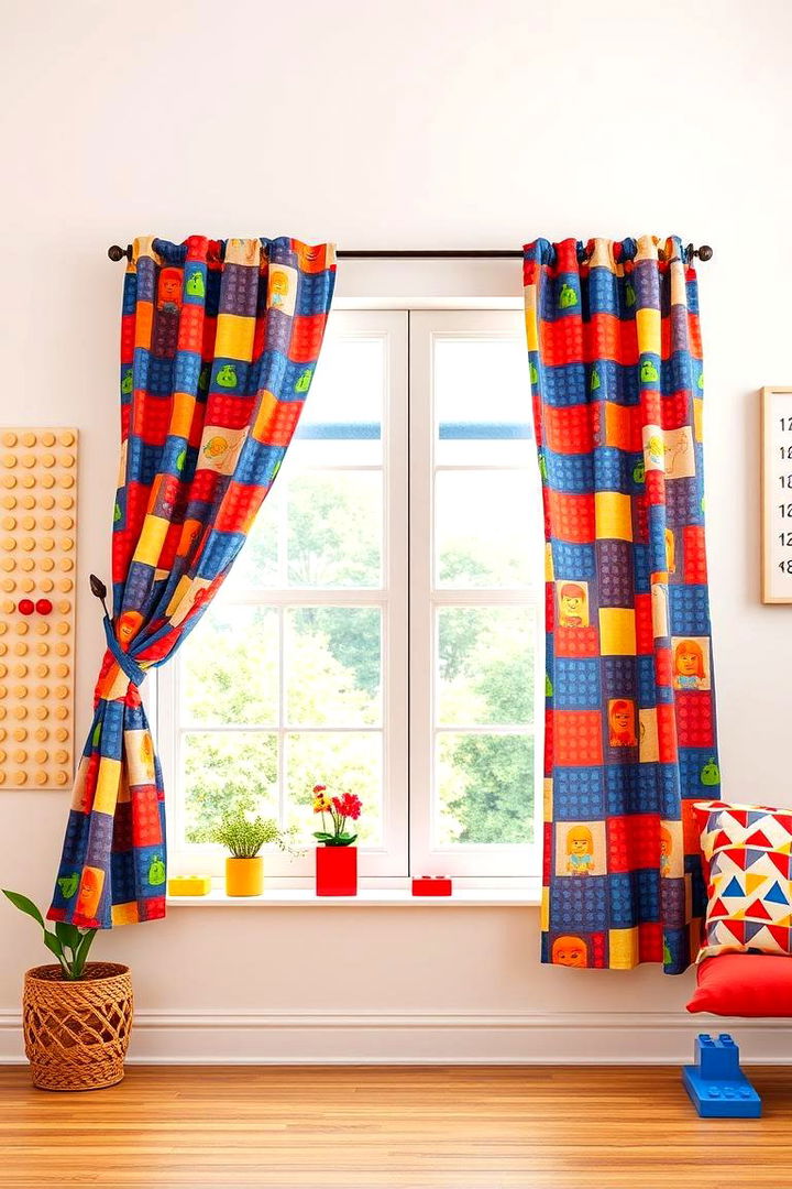 Lego Inspired Window Treatments - 22 Lego Bedroom Ideas