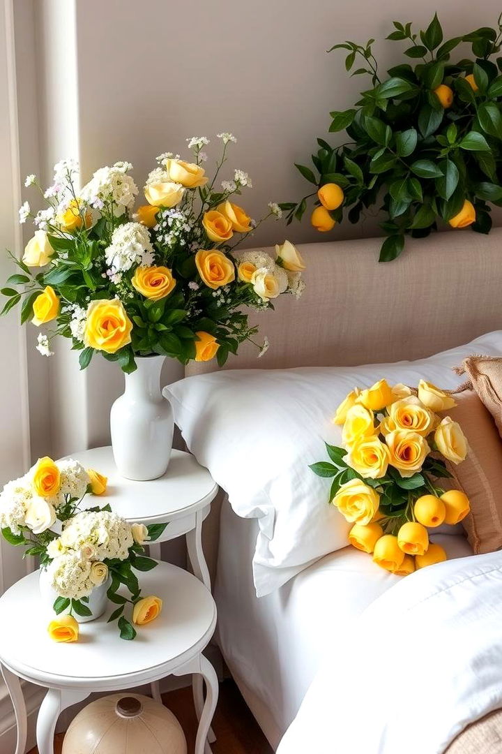 Lemon Floral Arrangements - 22 Lemon Bedroom Ideas