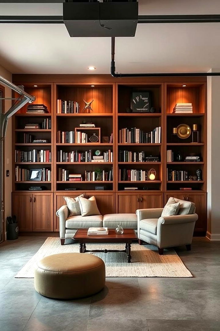 Library and Reading Nook - 22 Garage Conversion Ideas