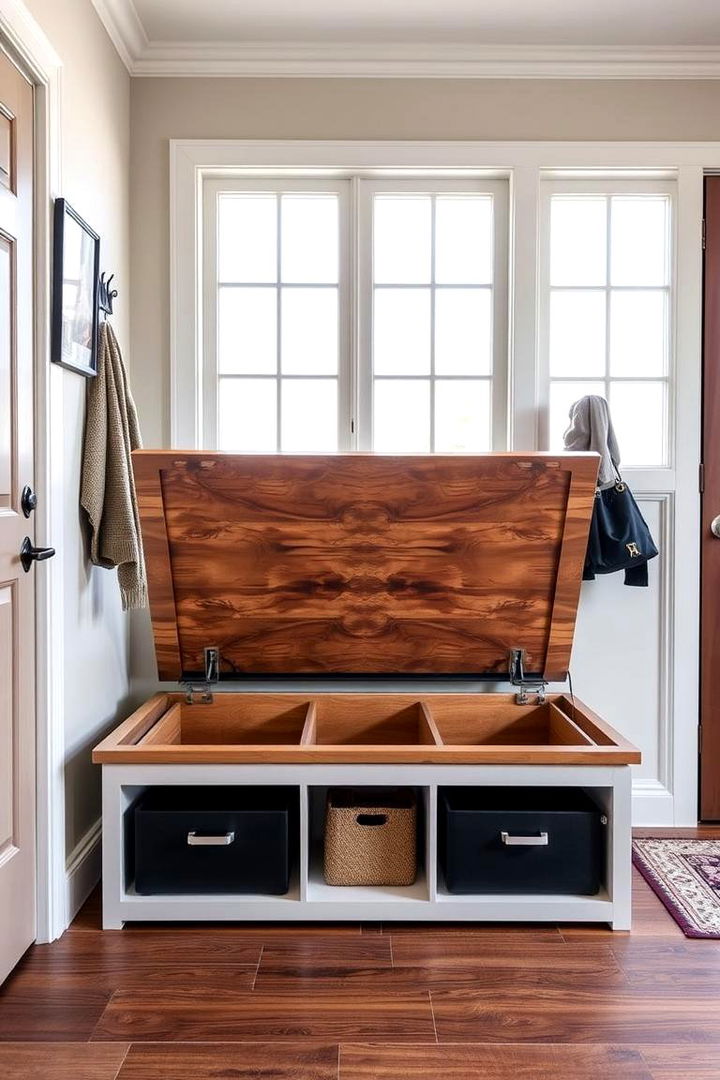 Lift Up Storage Bench - 22 Entryway Bench Ideas