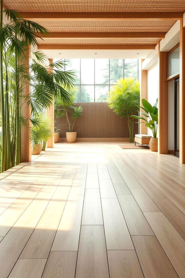 Light Bamboo Versatility - 22 Living Room Wood Floor Ideas