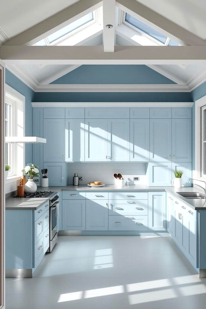 Light Blue Walls for Space - 22 Blue and White Kitchen Ideas