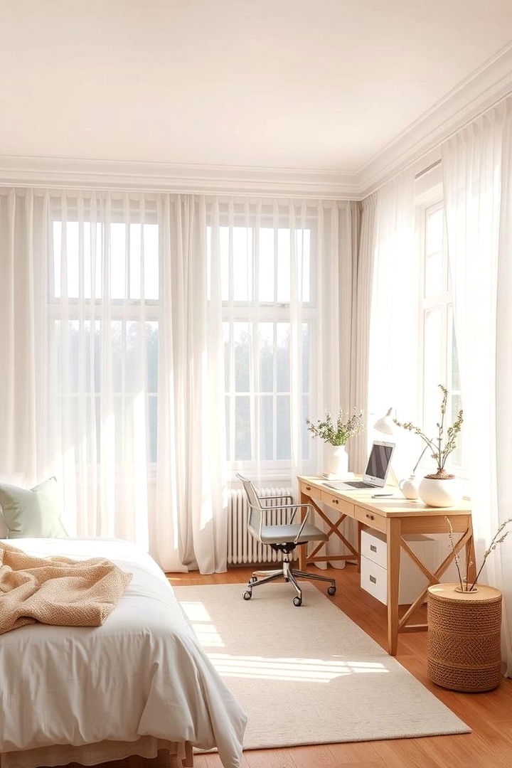 Light and Airy Ambiance - 22 Bedroom Office Ideas