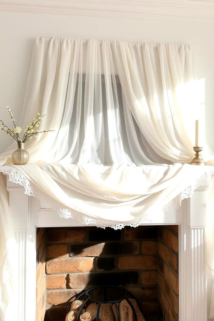Light and Airy Fabrics - 22 Spring Mantel Decor Ideas
