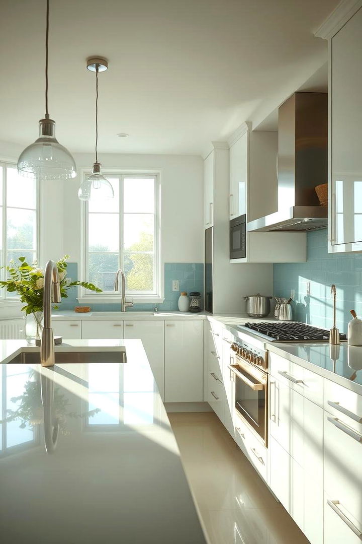 Light and Reflective Ambiance - 22 Double Island Kitchen Ideas