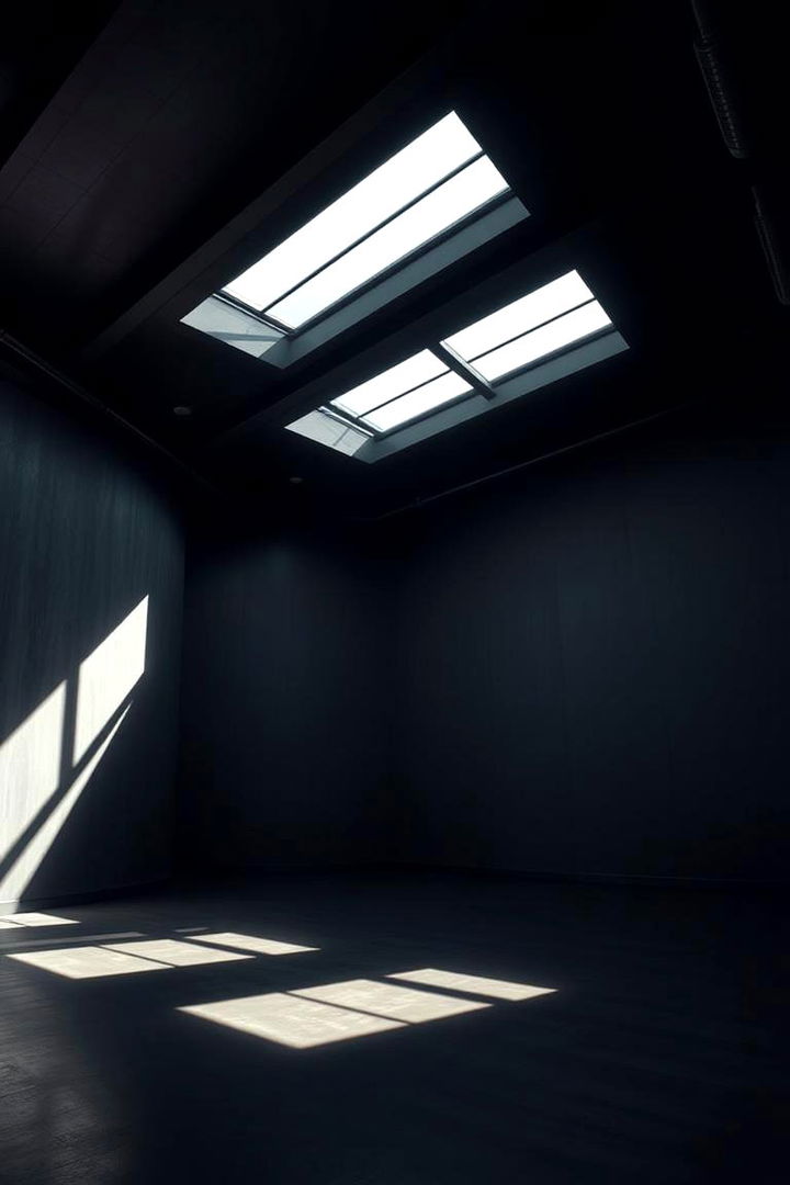 Light and Shadow Play - 22 Black Ceiling With Grey Walls
