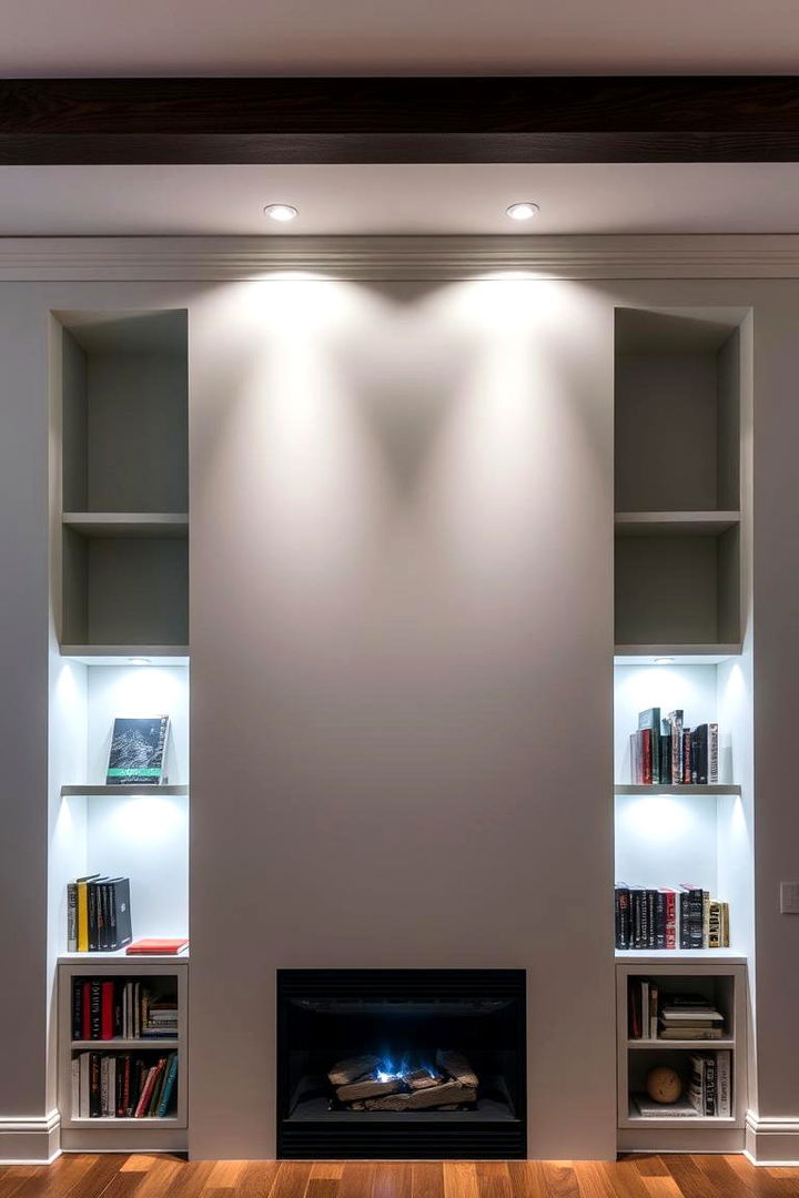 Lighting Integration - 22 Fireplace With Bookshelves