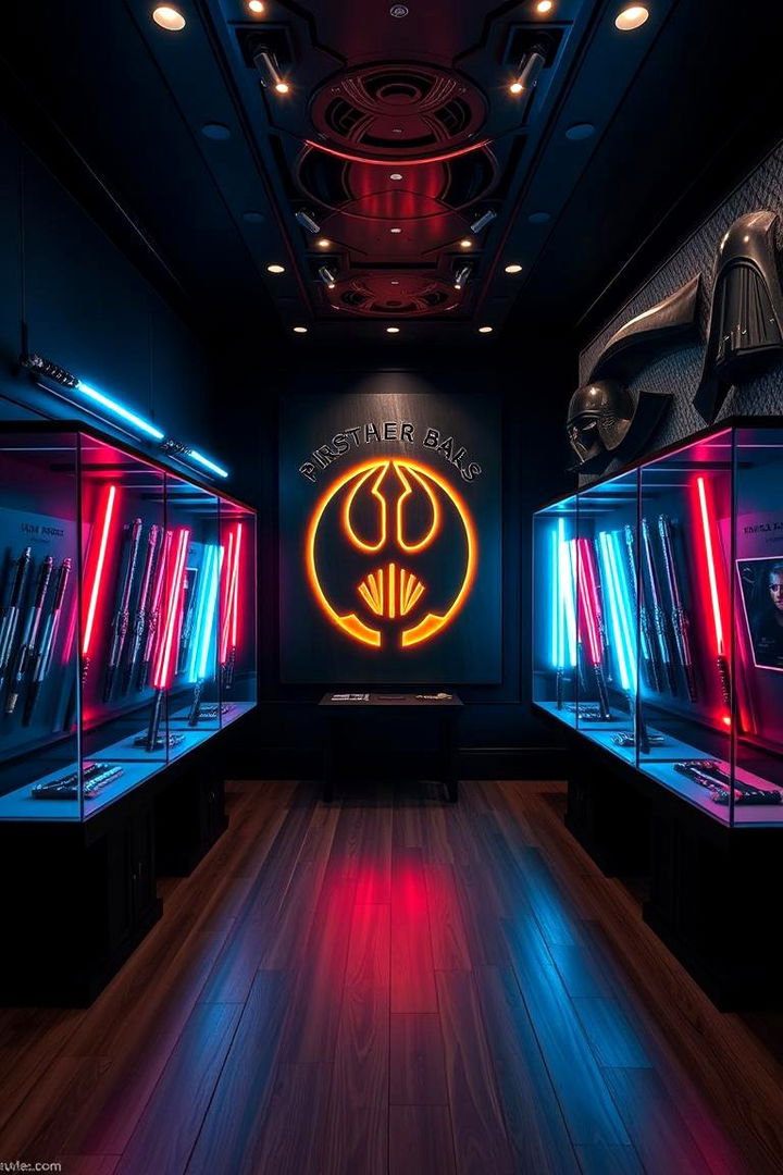 Lightsaber Display and Wall Art Room - 22 Star Wars Room Ideas