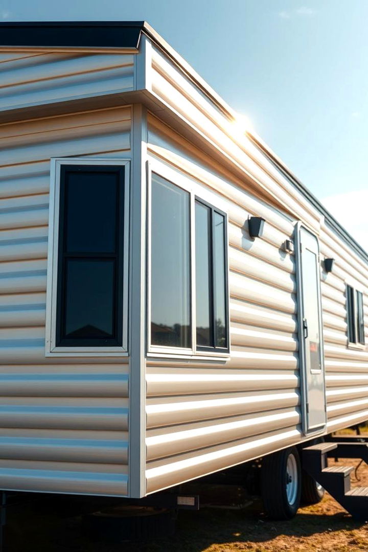 Lightweight Aluminum Siding Modernity - 22 Mobile Home Siding Design Ideas