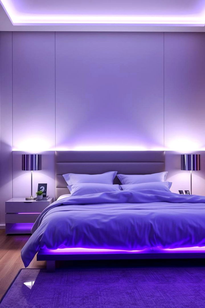 Lilac Accent Lighting - 22 Lilac Bedroom Ideas