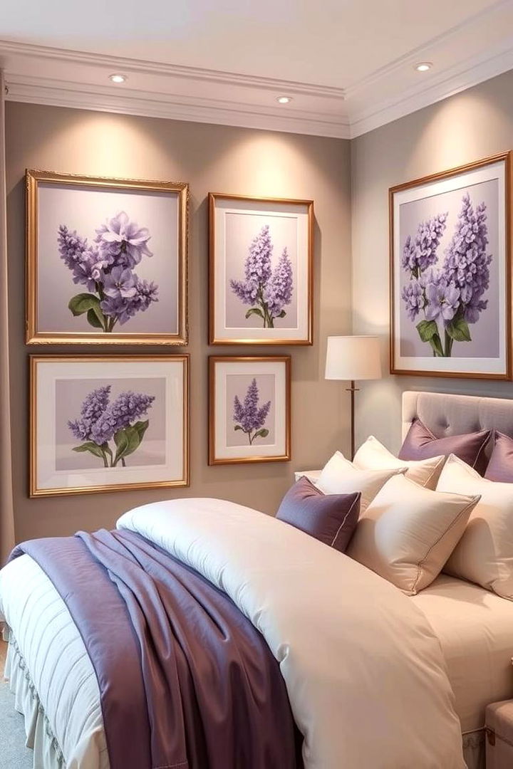 Lilac Artwork Displays - 22 Lilac Bedroom Ideas