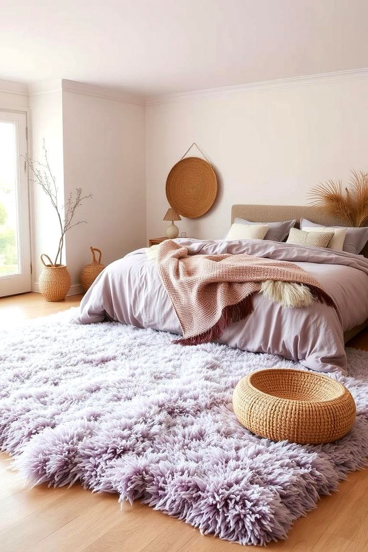 Lilac Rugs for Warmth - 22 Lilac Bedroom Ideas