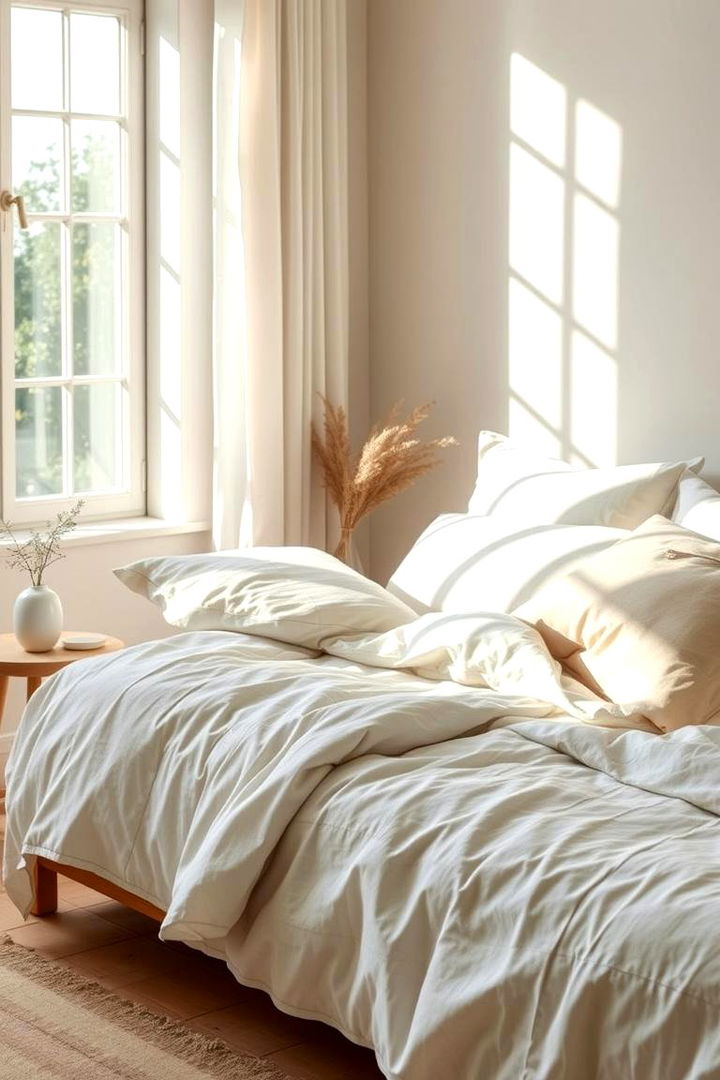 Linen and Cotton Bedding Choices - 22 Boho Cottage Style Decor Ideas