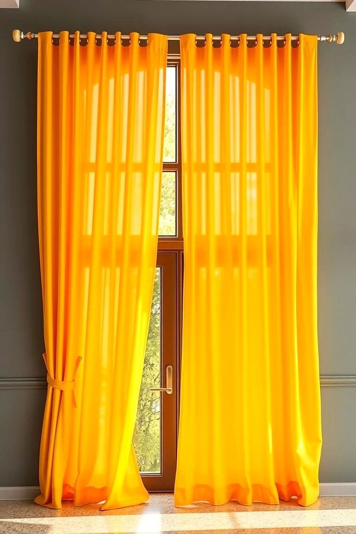 Lively Energy Bright Yellow and Orange Infusions - 22 What Color Curtains Go With Gray Walls