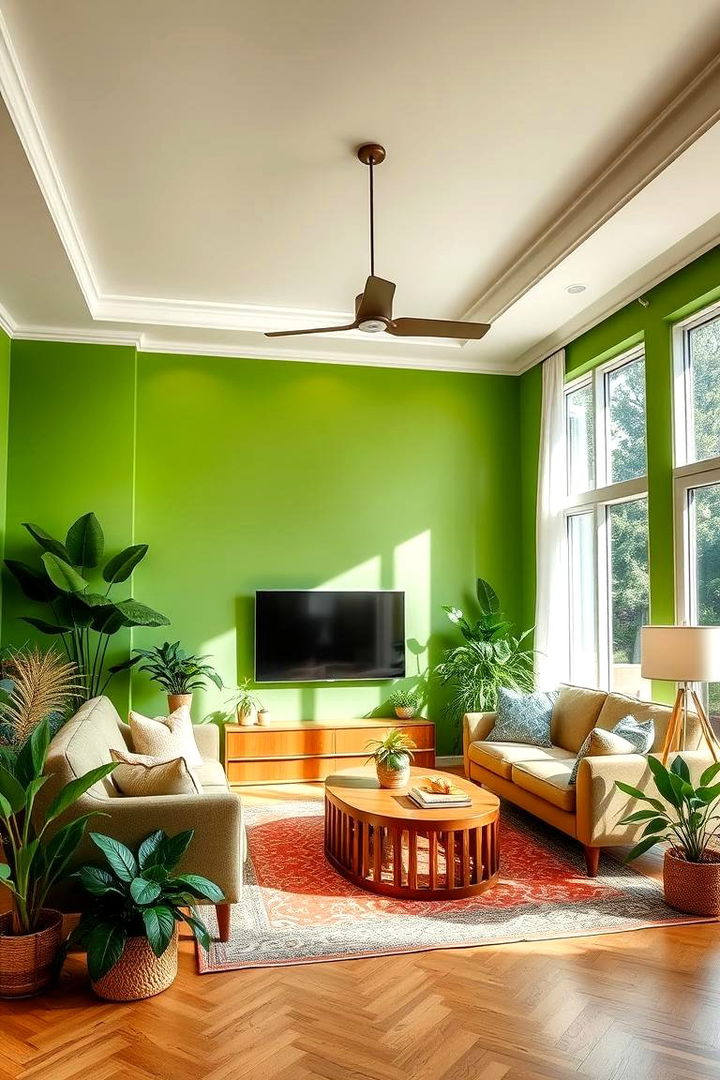 Lively Greens Fresh Rejuvenation - 22 Living Room Paint Colors