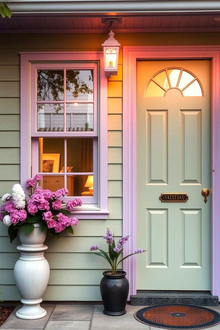 Lively Lilac Accents - 22 Exterior House Color Schemes With Sage Green Siding