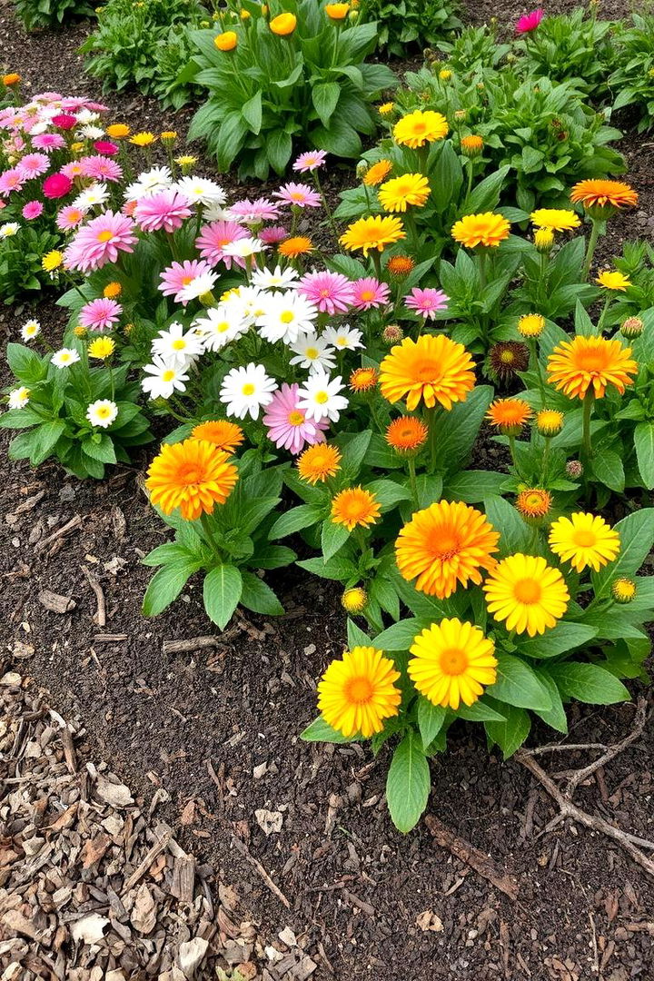 Lively Mulched Flower Beds - 22 Cheap Backyard Makeover Ideas