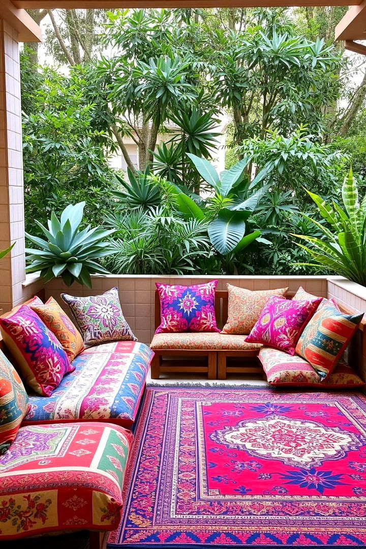 Lively Patterned Textiles - 22 Boho Patio Ideas