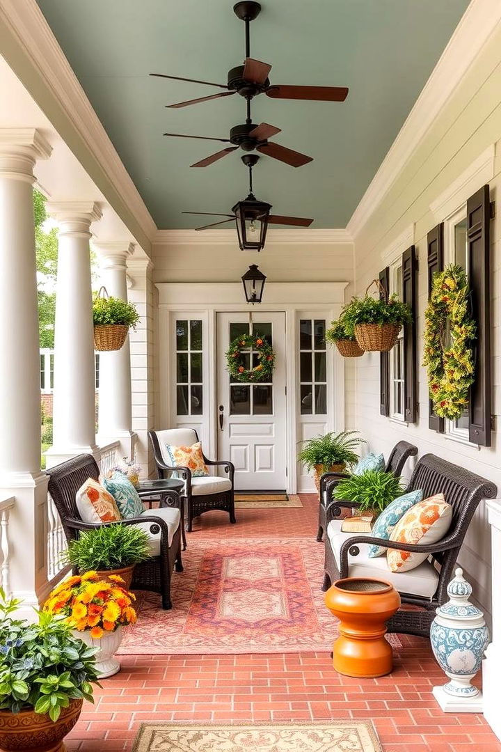 Lively Porch with Southern Hospitality - 22 Southern Front Porch Ideas