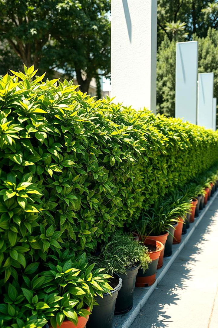 Living Green Fence with Potted Plants - 22 Temporary Fence Ideas