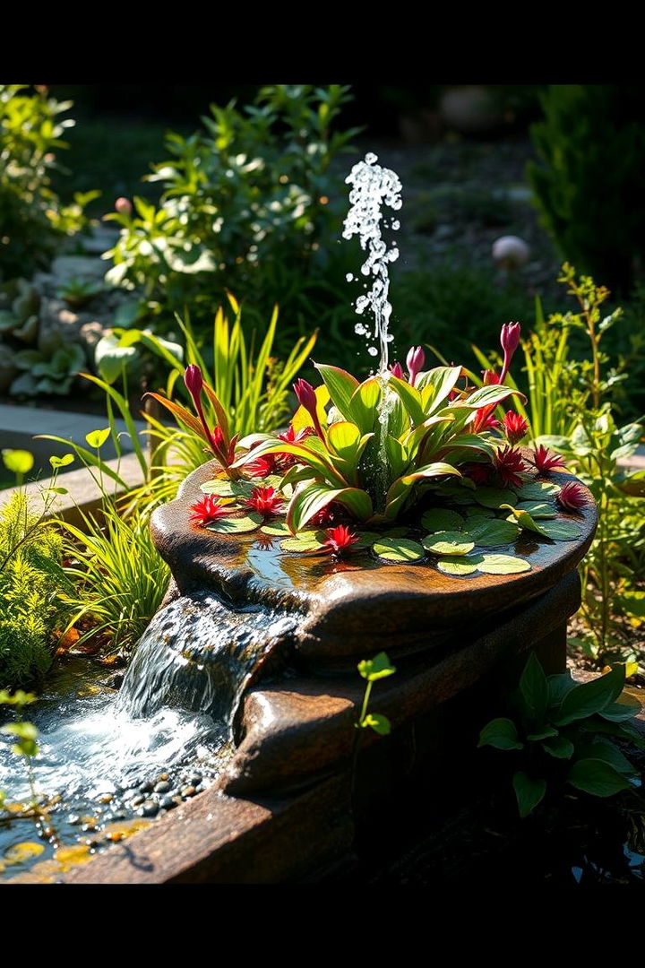 Living Plant Fountain - 22 Backyard Fountain Ideas