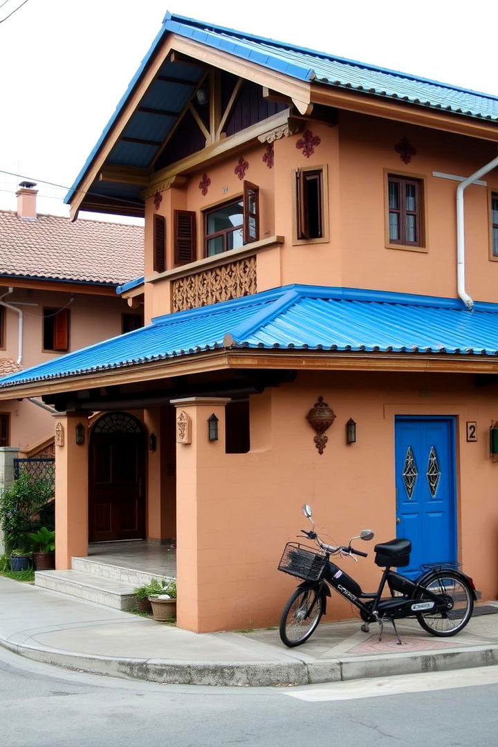 Local Cultural Influence - 22 houses with blue metal roofs