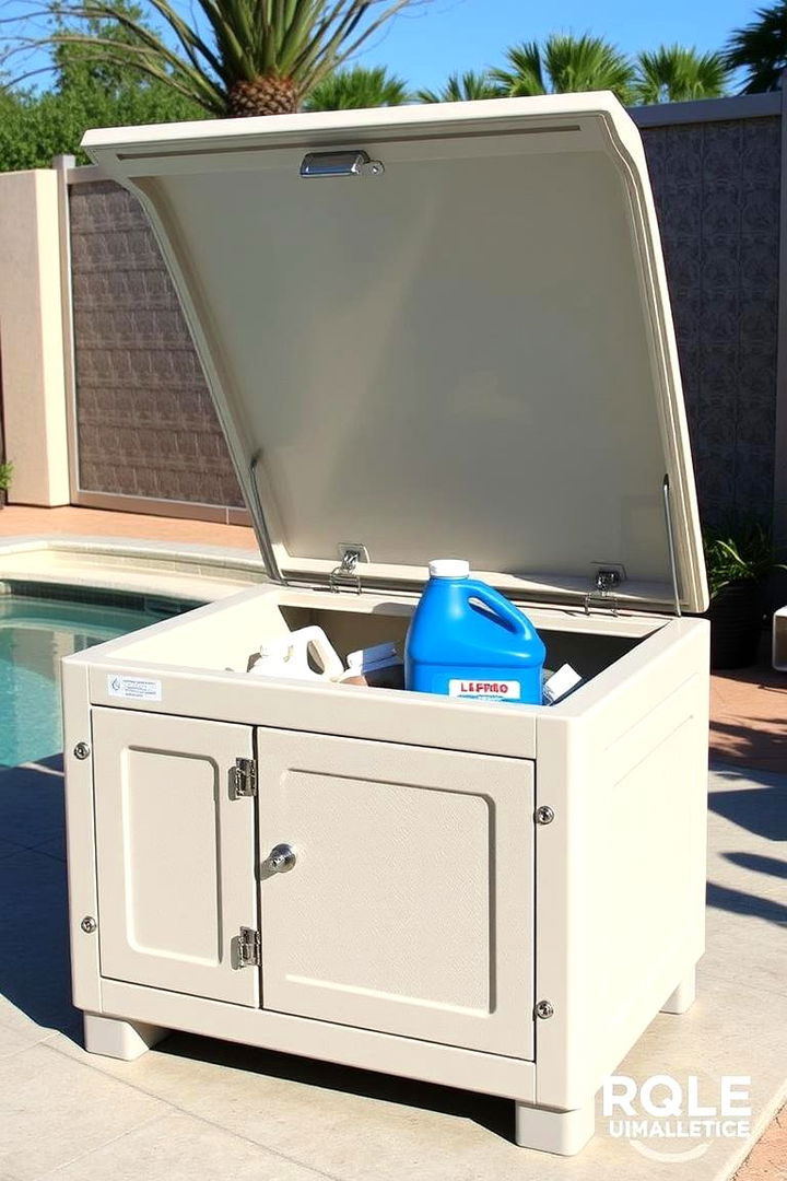 Lockable Safety Storage for Pool Chemicals - 22 Pool Storage Ideas