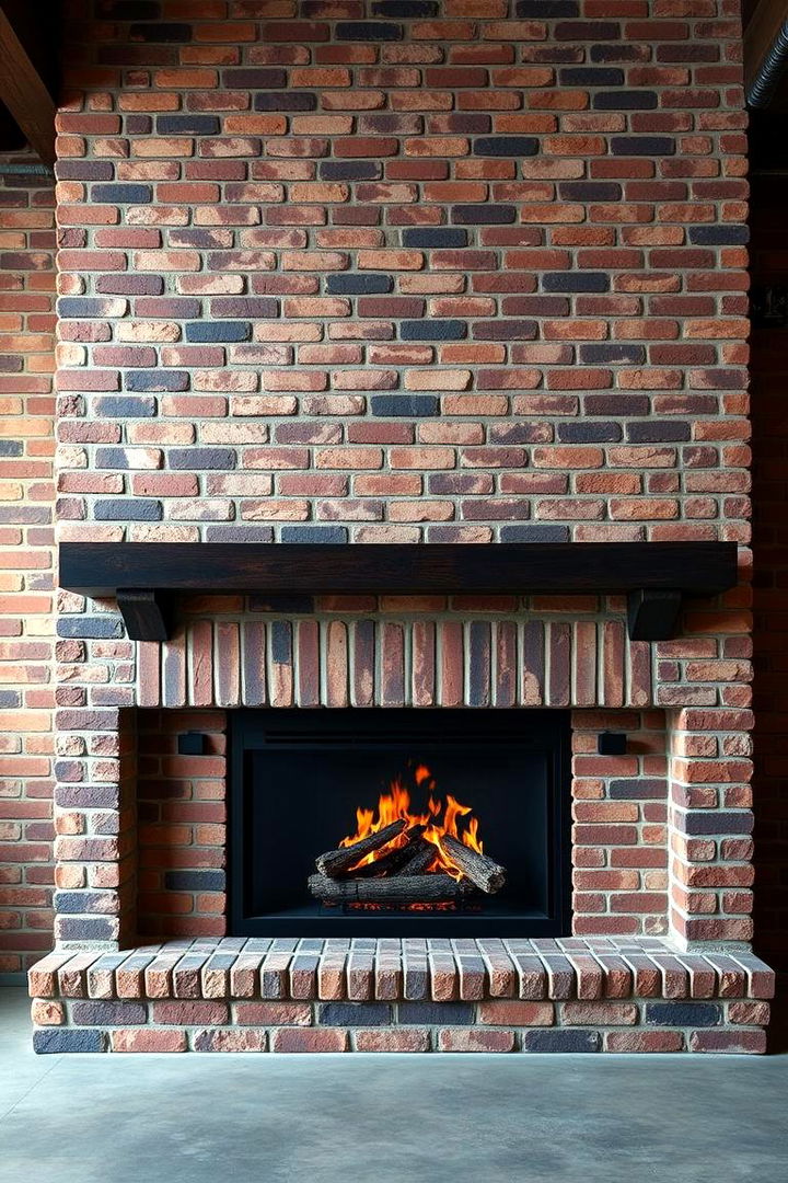 Loft Style Exposed Brick Fireplace - 22 Corner Fireplace Ideas