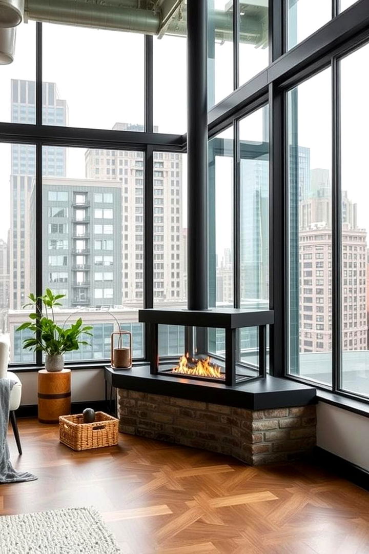 Lofty Urban Vibe Corner Gas Fireplace - 22 Corner Gas Fireplace Ideas